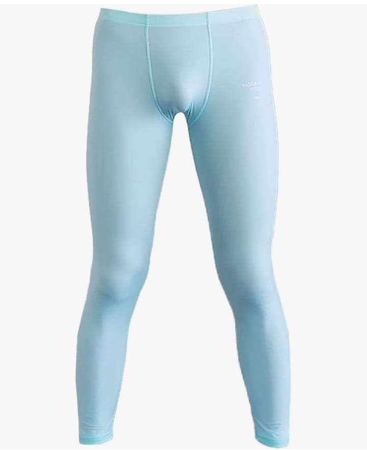 Men's Ice Silk Underwear Pants Low Rise Long John Leggings